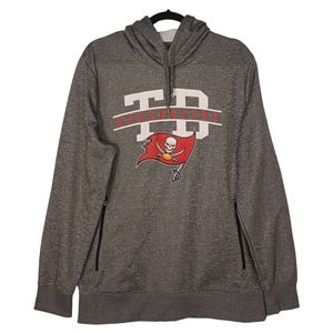 NFL TEAM TB Tampa Bay Buccaneers Football Long Sleeve Gray Hoodie Jacket Large
